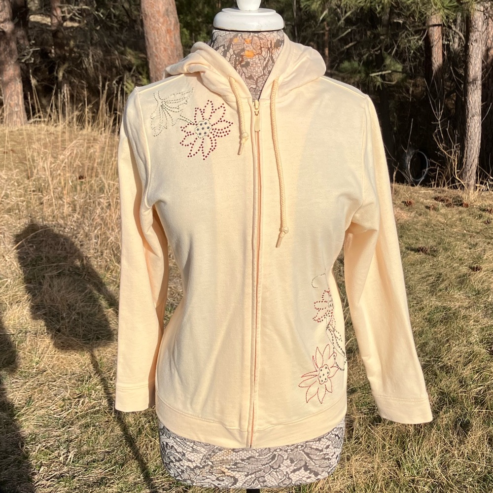 Sparkling Floral Hoodie. Size S